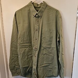 Mens Eddie Bauer Forest Green Cotton Shirt